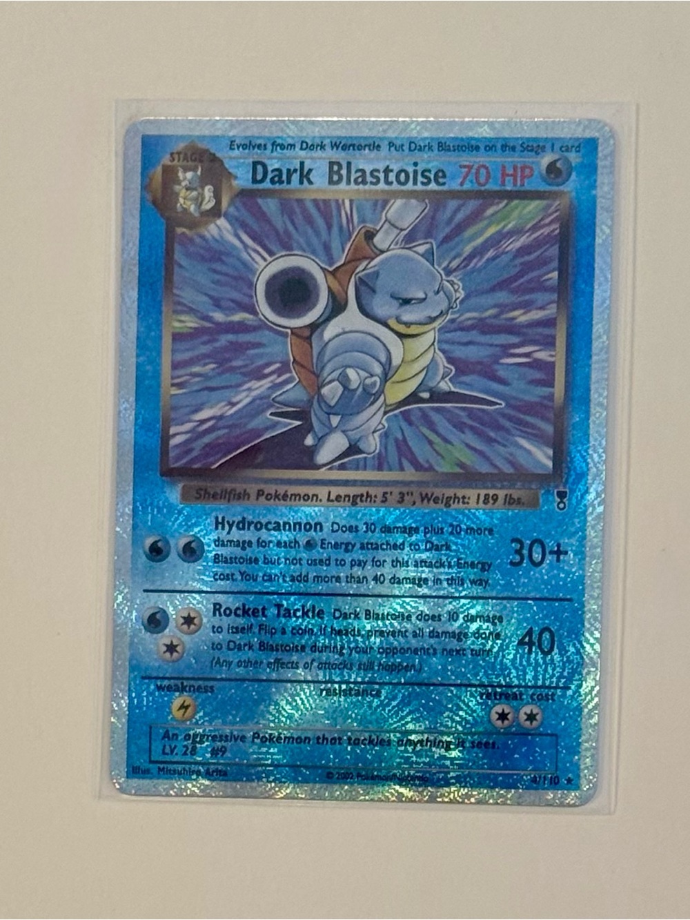 Pokémon LC Dark Blastoise Rev Holo 4/110 Fan Art DIY Custom Card For Display